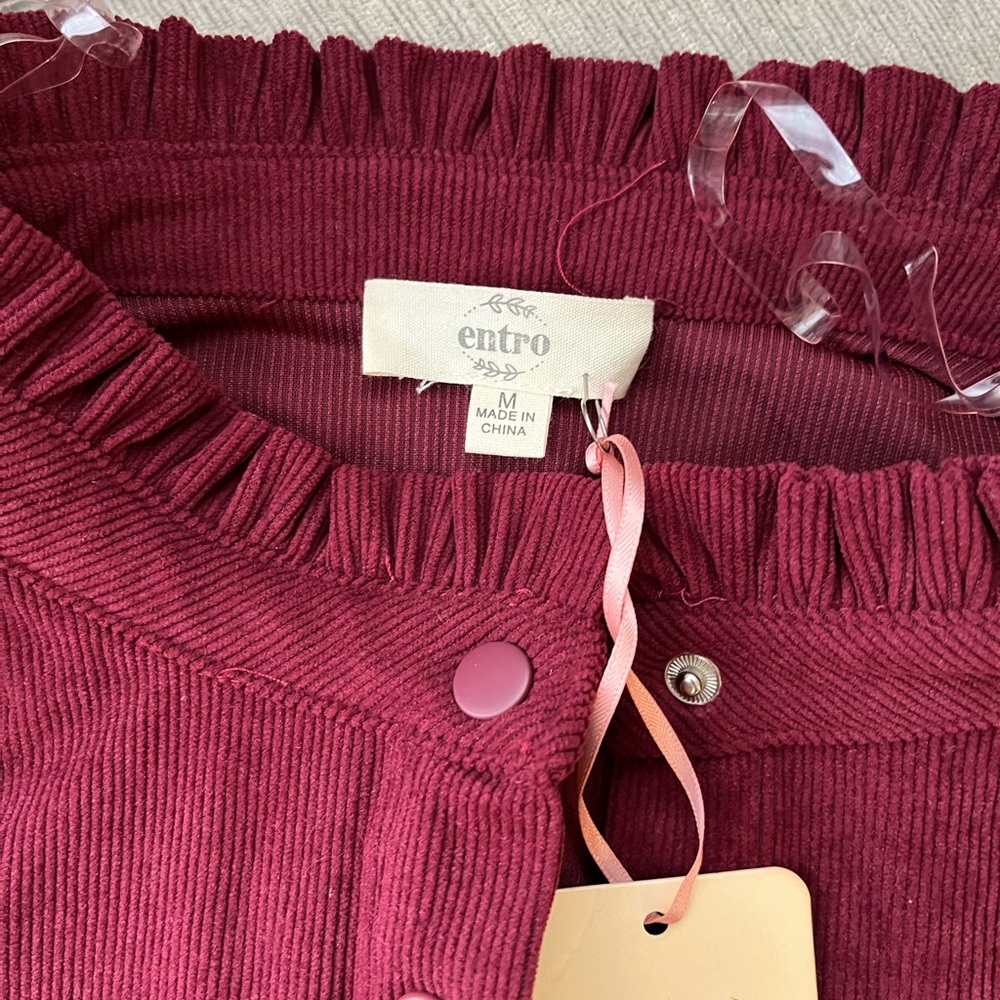 NWT Entro Maroon Long Sleeve Dress - Picture 4 of 8